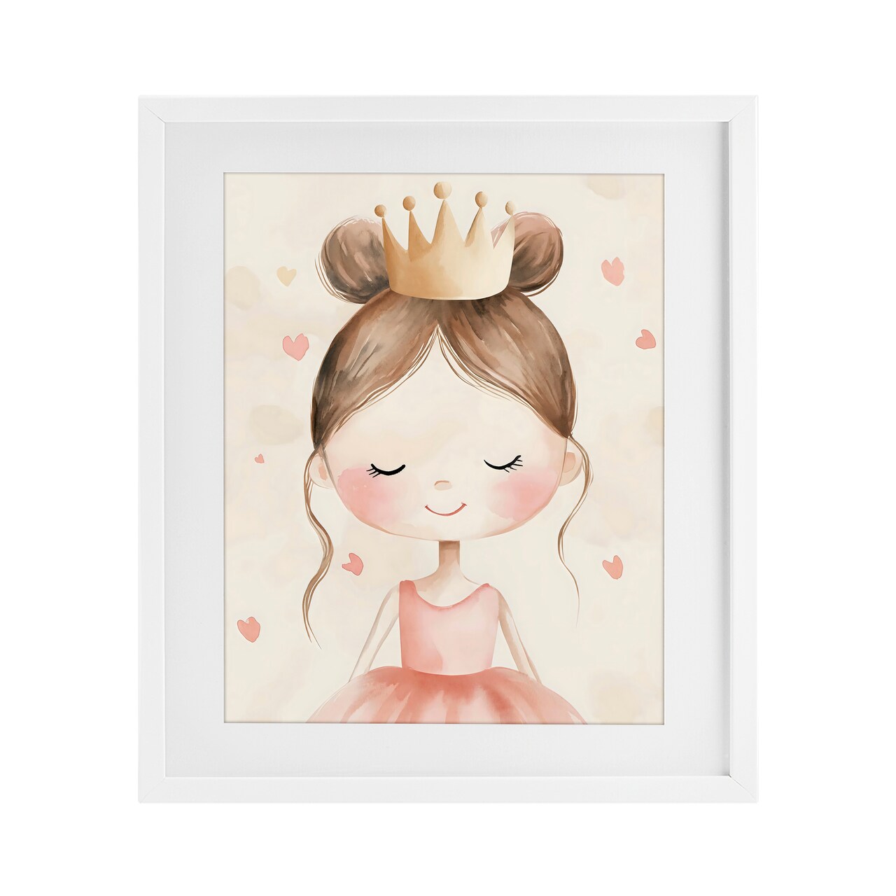 Stupell Industries Pink Ballerina in Crown Framed Print Under Glass, design by Creative Studio